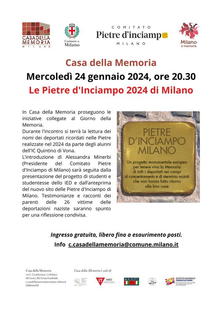 Le Pietre d'Inciampo 2024 - Milano